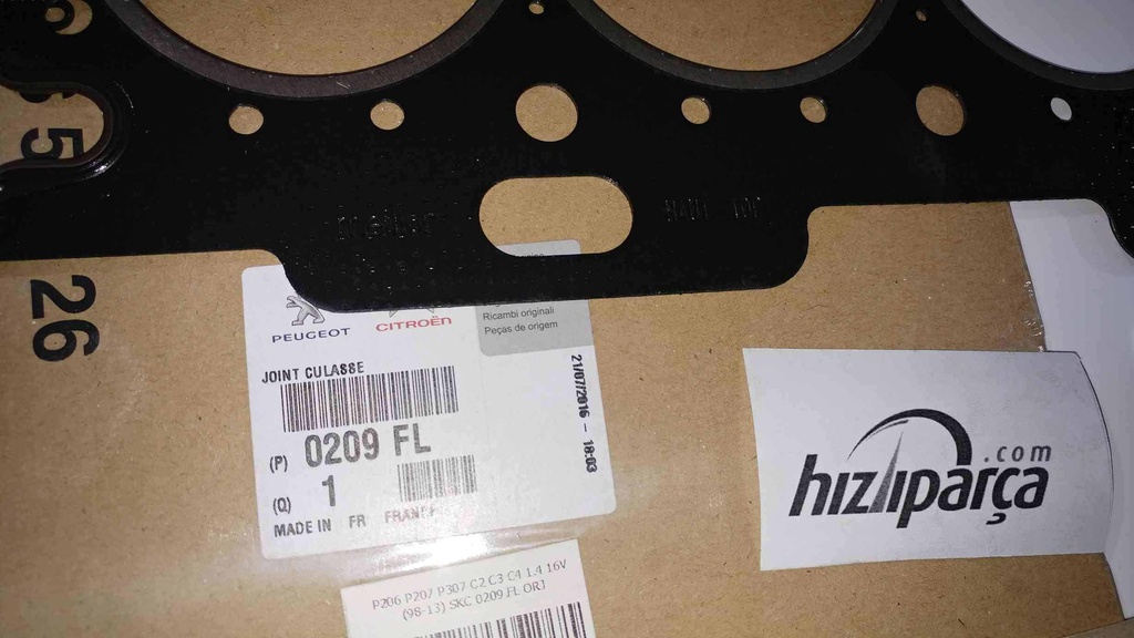 P206 P207 P307 C2 C3 C4 1.4 16V (98-13) Skc Silindir Kapak Contası 0209.Fl Orjinal