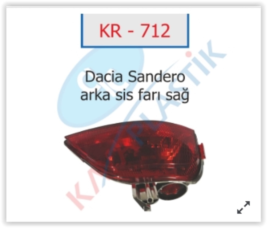 [KAYA KR712] Symbol Megane 4 Sandero (Joy Model) Arka Sis Farı Sağ