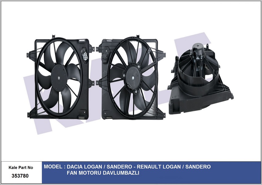 Logan Sandero 1.4 1.6 04- Fan Motoru Davlumbazlı Komple 6001548527