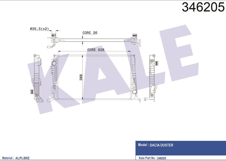 Duster Komple Radyatör 2010- 4X2 4X4 8200880550