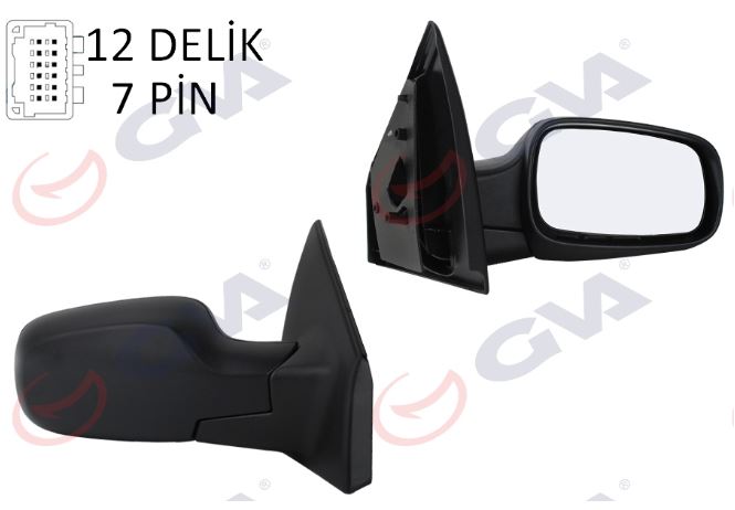 Clio 3 Sağ Dış Dikiz Aynası Elektrikli 06-09 Astarlı 7701061193