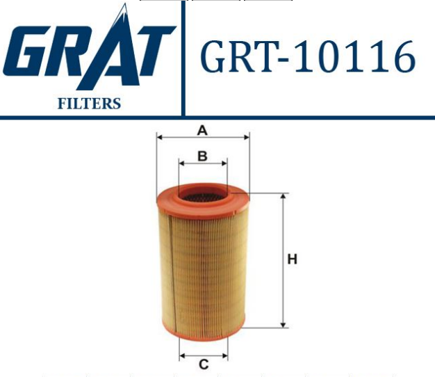 [GRT-10116] Boxer Jumper Ducato 2.5 2.8 (94-05 ) Hava Filtre Uzun