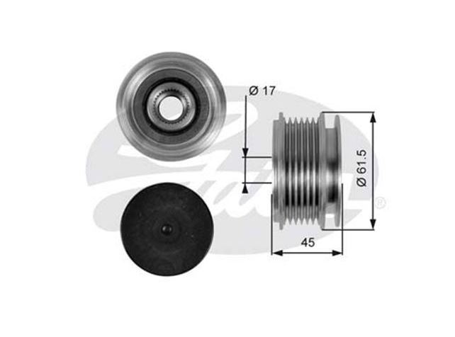 [GATES OAP7013] Caddy Golf Jetta Passat Tiguan Transporter T5 T6 Crafter A3 A4 A6 Alternatör Kasnağı 022903119C