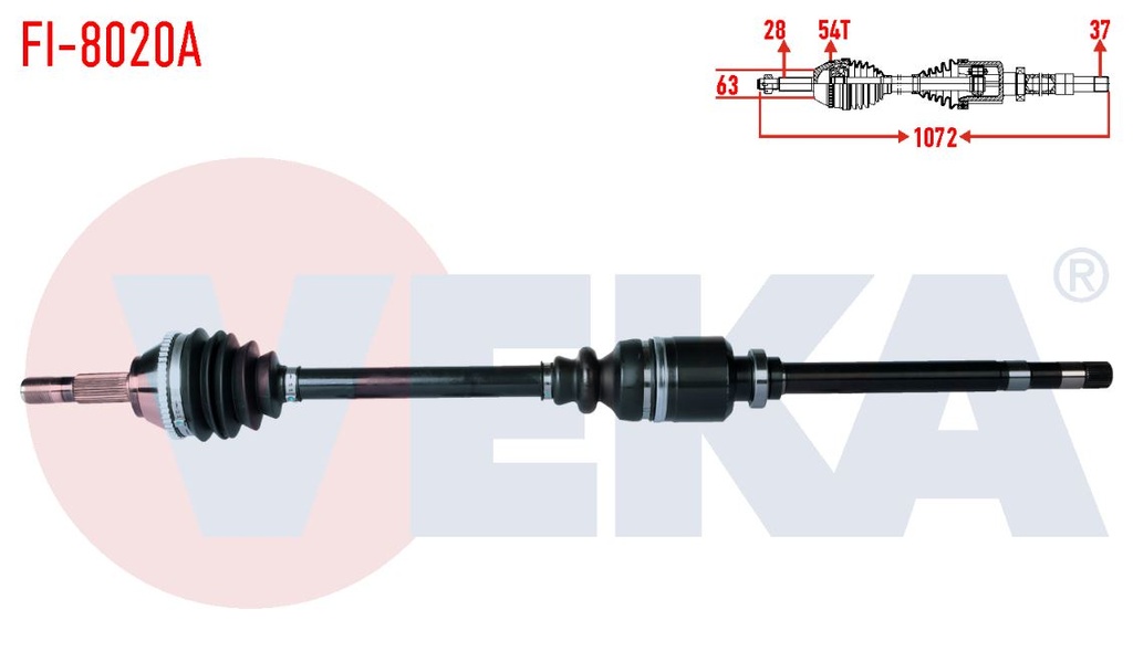 Boxer Jumper Ducato (94-05) 14Q Absli Komple Aks Sağ 10Q 14Q 54DİŞ 1072MM 3273.Q8 1463106080