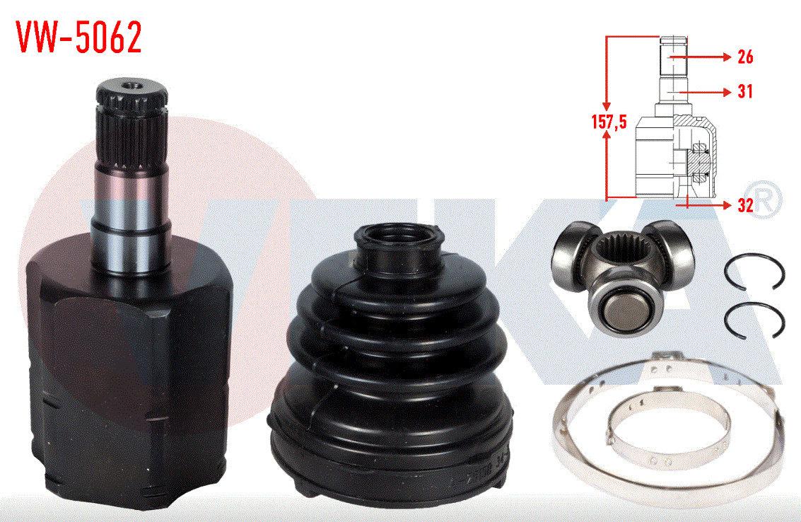 Golf Passat Audi A3 Octavia Leon 04-14 İç Aks Kafası 1K0498103C
