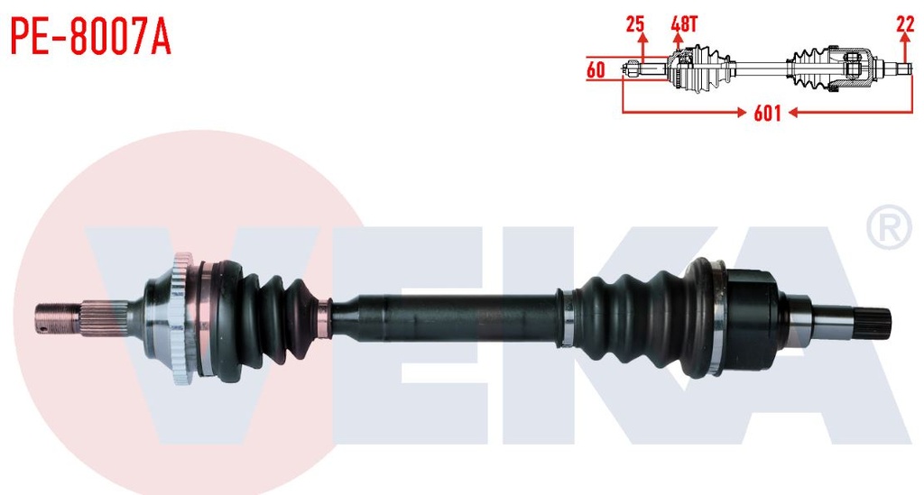P206 1.4 1.6 8V 1.4 Hdi Komple Aks Sol Absli 48Diş 3272.AE