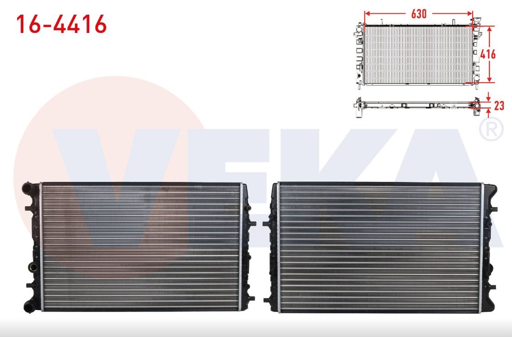 Komple Radyatör Polo 02-10 Audi A1 02-10 İbiza 02-10 Fabia 11-15 630*398 6Q0121253R