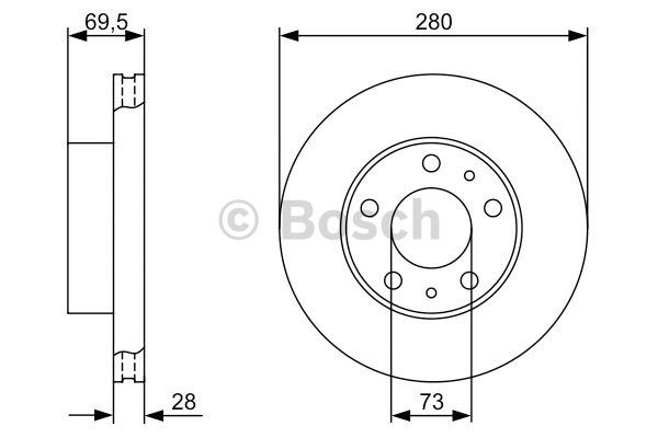 [BOSCH 0986479313] Boxer Jumper Ducato 3 2005- Ön Fren Ayna 280 Mm