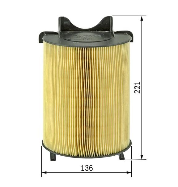 Caddy 04-15 Golf 04-14 Passat 04-14 Audi A3 04-14 Hava Filtresi Yuvarlak 1F0129620