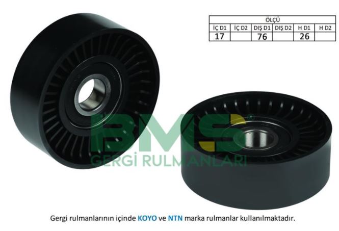 Passat Golf Jetta Audi A3 İbiza Leon Alternatör Gergi Rulmanı Kütüksüz 1J0145276