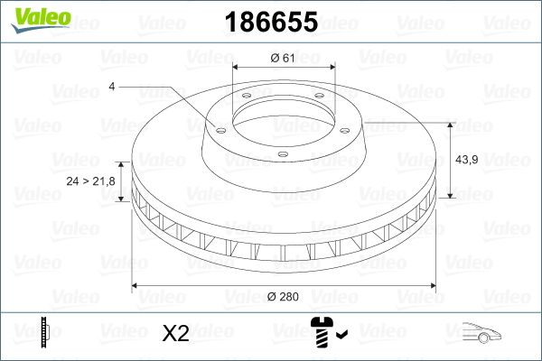 Megane 1 2 Laguna 2 Dokker Lodgy Ön Fren Ayna Takım Büyük Tip 280mm