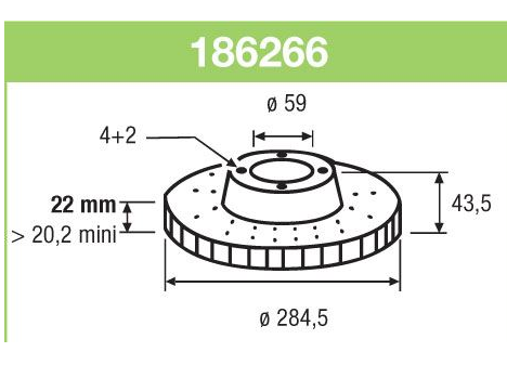 [VALEO 186266] Fiorino Linea Doblo Marea 07- Ön Fren Ayna 71739569