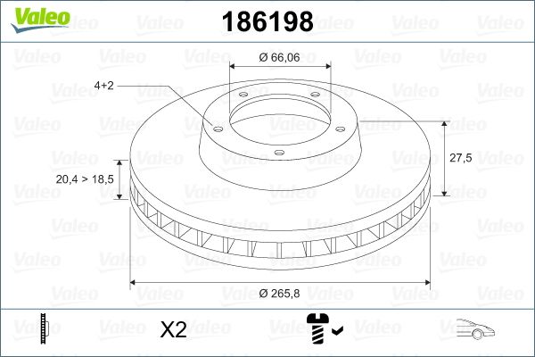 [VALEO 186198] P206 P306 P307 C2 C3 C4 Partner Ön Fren Ayna Ym Havalı 4246.B1