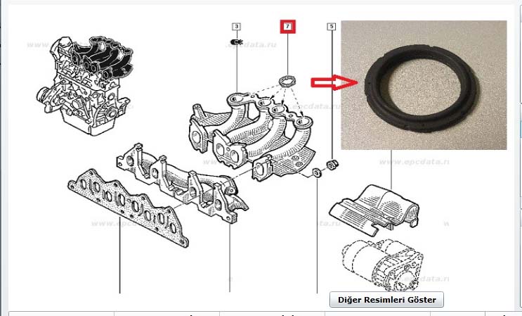 Laguna 1 Trafic 1.9 Kango 1.9 F8Q F9Q Emme Manifold Boğaz Conta 7701066962