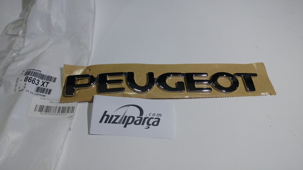 P206 Bagaj Yazı ( Peugoet ) 8663.Xt Orjinal