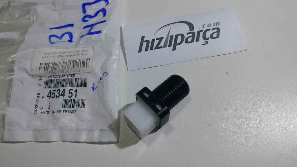 P106 P206 P306 P307 Partner C3 Fren Pedal Muşur 4534.51 Orjinal