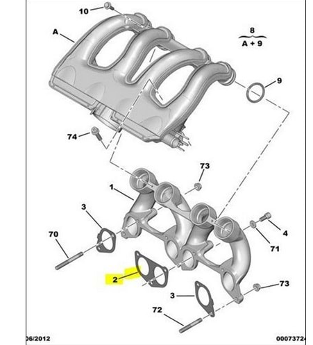 Partner Berlingo 1.9 Emme Manifold Contası (Kağıt) 0348.N8 Orjinal 1 Araçta 1 Adet-