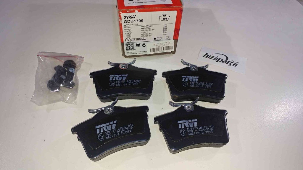 Partner Tepee P308 Sw Berlingo 2008-- Hdi Arka Balata (Disk) 4254.15