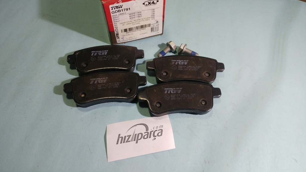 [TRW GDB1791] Grand Scenic Megane 3 Fluence 08-- Megane 4 Arka Balata (Elt El Fren Sistemi) 440601416R