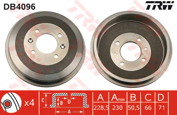 [TRW DB4096] Partner ( 96-07 ) P306 P406 Arka Kampana Absli