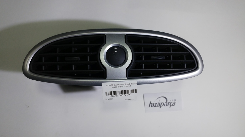 Clio 3 Havalandırma Izgarası (Difizör) Orta Krom Komple
