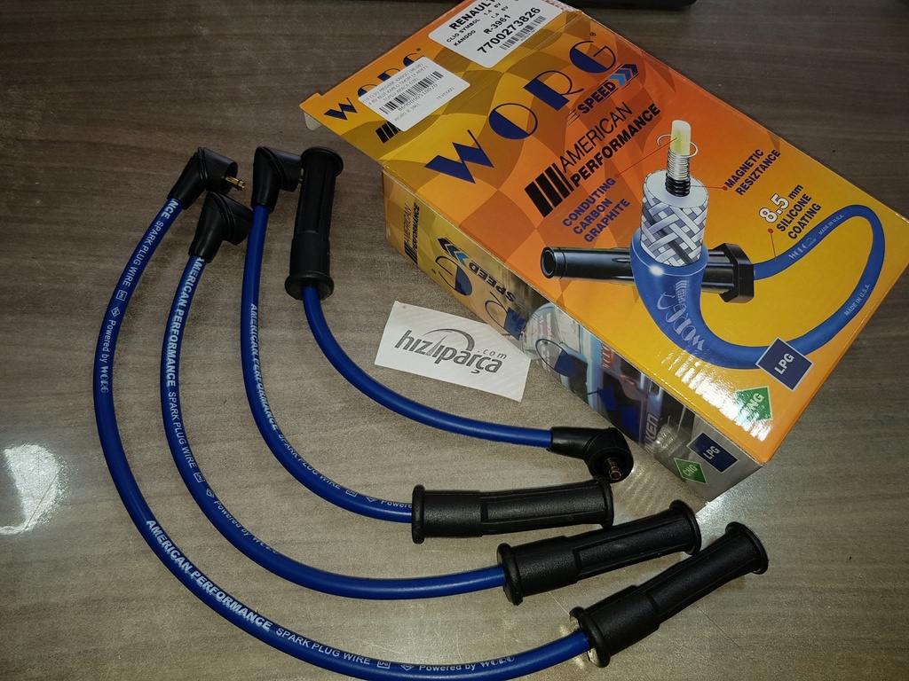 [WORG R 3961] R19 Clio Megane Kango (98-08) 1.4 8V Buji Kablosu Takım (4 Adet) Tüplü Araca Özel