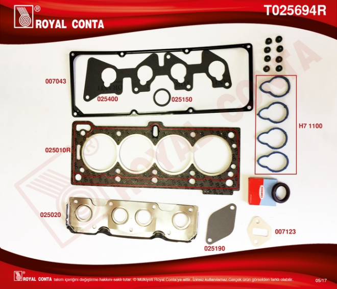 R9 97- R19 Clio Kango (98-08) 1.4 8V E7J K7M Üst Takım Conta Keçeli Skc Dik