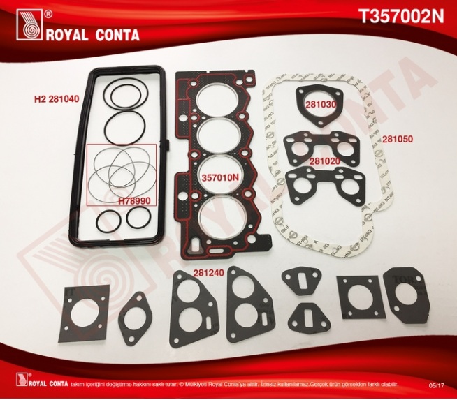 P106 P206 P306 C2 C3 1.4 8V (96-10) Üst Takım Conta