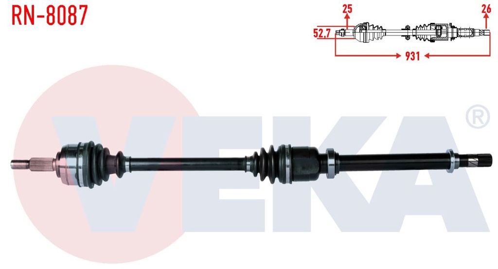 [RN-8087] Fluence Megane 3 1.5-1.6 Komple Aks Sağ 5 Vites