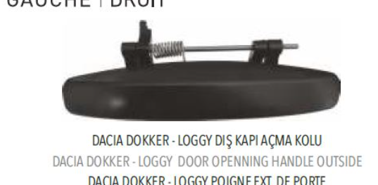 [PLEKSAN 2207] Dokker Stepway Dış Kapı Açma Kolu Sol 806079580R