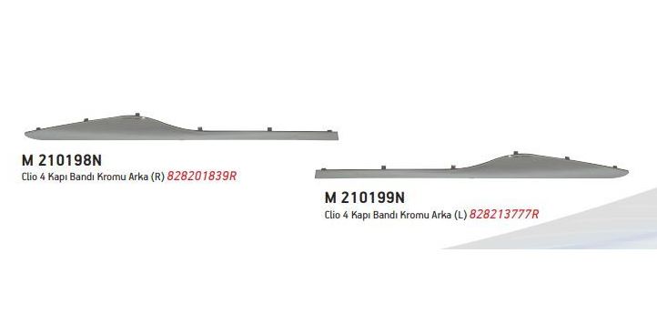 Clio 4 Kapı Bandı Sol Arka ( Nikelaj Çıta ) 828213777R