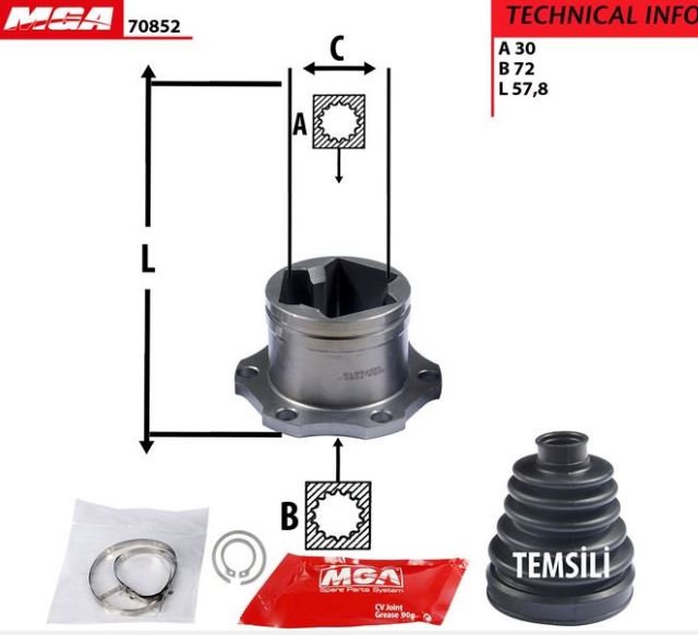 [MGA 70852] Golf 4 Bora Polo 1.4 1.6 AMF BNV Otomatik İç Aks Kafası 1J0498103K