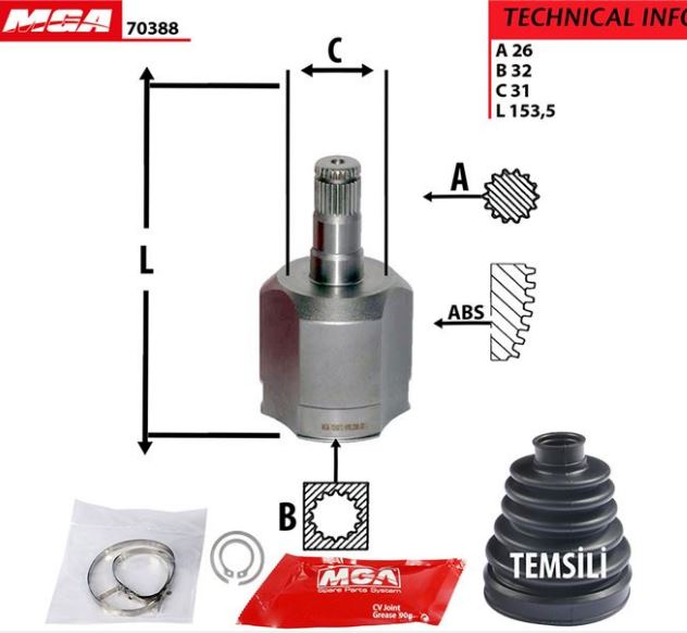 Golf Passat Audi A3 Octavia Leon 04-14 İç Aks Kafası 1K0498103C