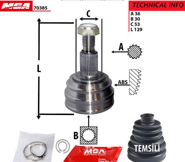 [MGA 70385] Golf 4 Bora Leon 1997-2004 Aks Kafası 1J0498099 AKL BFQ