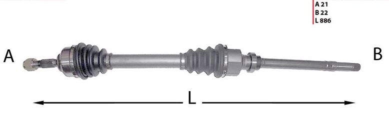 P206 1.4 1.6 8V 16V 1.4Hdi ( 98-13 ) Komple Aks Sağ Abssiz (702044)