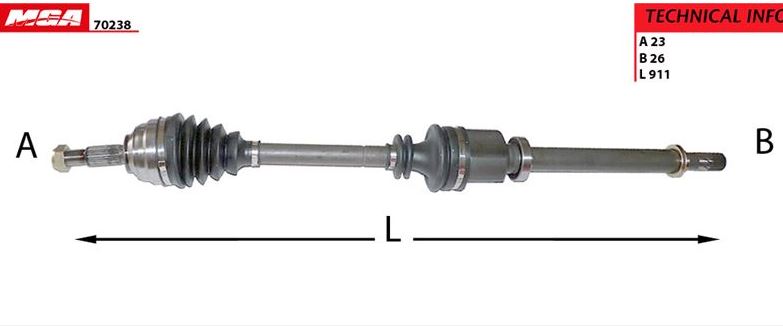 [MGA-70238] Megane 2 Clio 3 Logan Komple Sağ Aks 391001510R