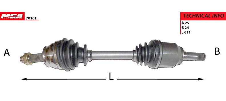 [MGA 70161] Doblo 05-09 1.3 1.9 Komple Aks Sol 46307674
