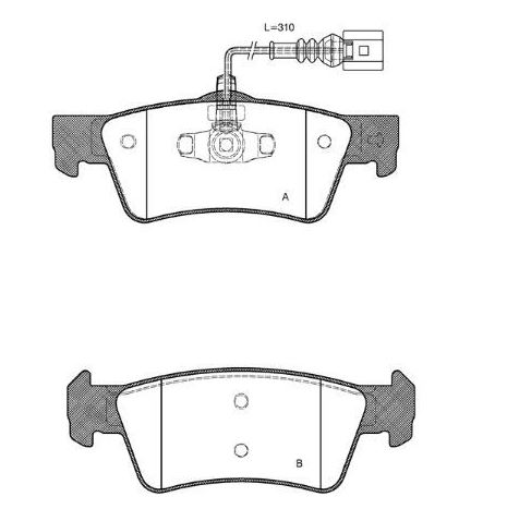 Transporter T5 03-10 Arka Balata Kablo Uzunluğu 310mm 7H8698451