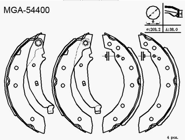 [MGA-54400] Clio Laguna Symbol P206 P306 Saxo Logan Arka Balata ( Kampana ) 7701206962
