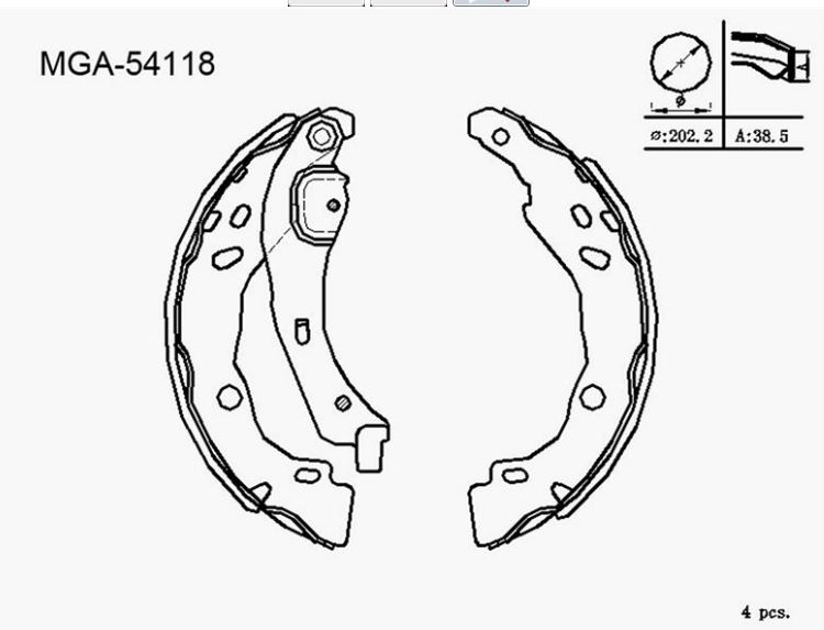 P301 C-Elysse Logan Sandero Stepway Symbol Clio 4 Arka Balata ( Kampana Balata) 7701207178