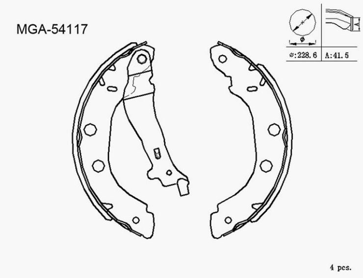 Kango (98-08) Arka Balata Büyük Tip 7701208063 ( + 1 mm )