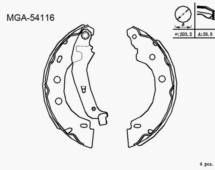 Kango (98-08) Arka Balata Ufak Tip 7701207555