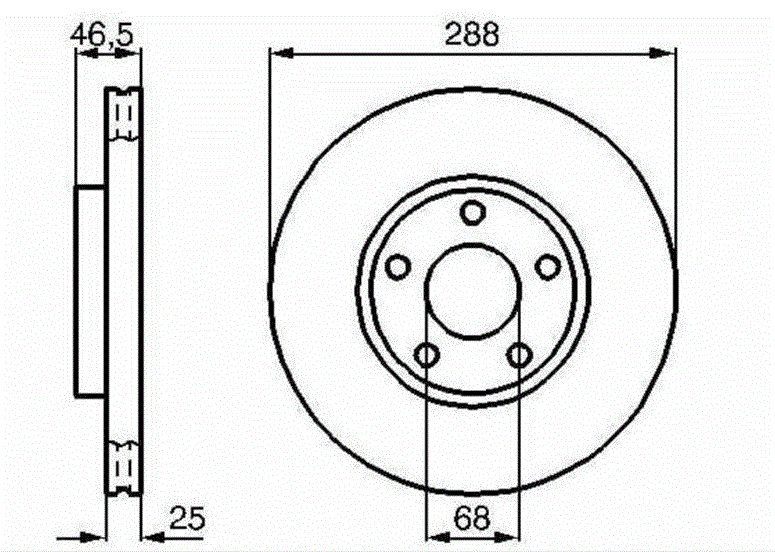 Ön Fren Ayna Passat Audi A4 Süperb 97-08 288*25 5*112 8E0615301Q