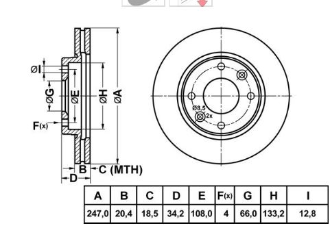 [MGA-50124] P106 P306 P206 Xsara Ön Fren Ayna Takım 4246.94